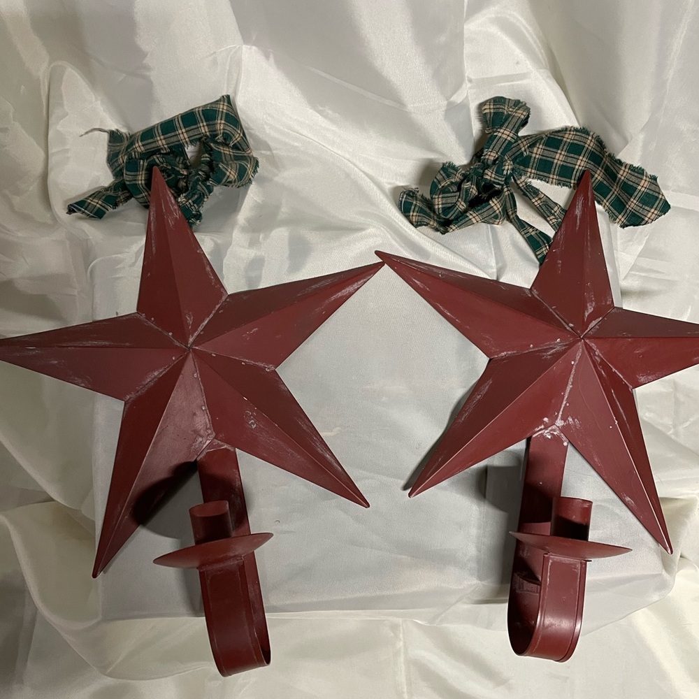 Rust Red Star Wall Sconces Set of 2